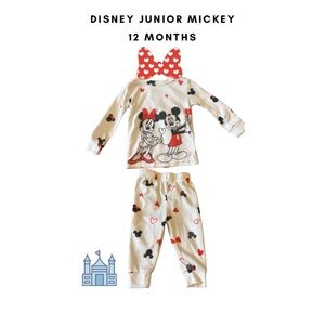 Disney Mickey and Minnie Kids Pajama Set - White and Red